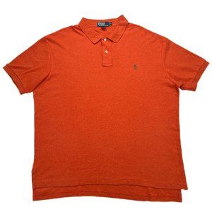 Orange/Green Logo Polo Ralph Lauren Classic Fit Short Sleeve Polo Shirt - Sz XL